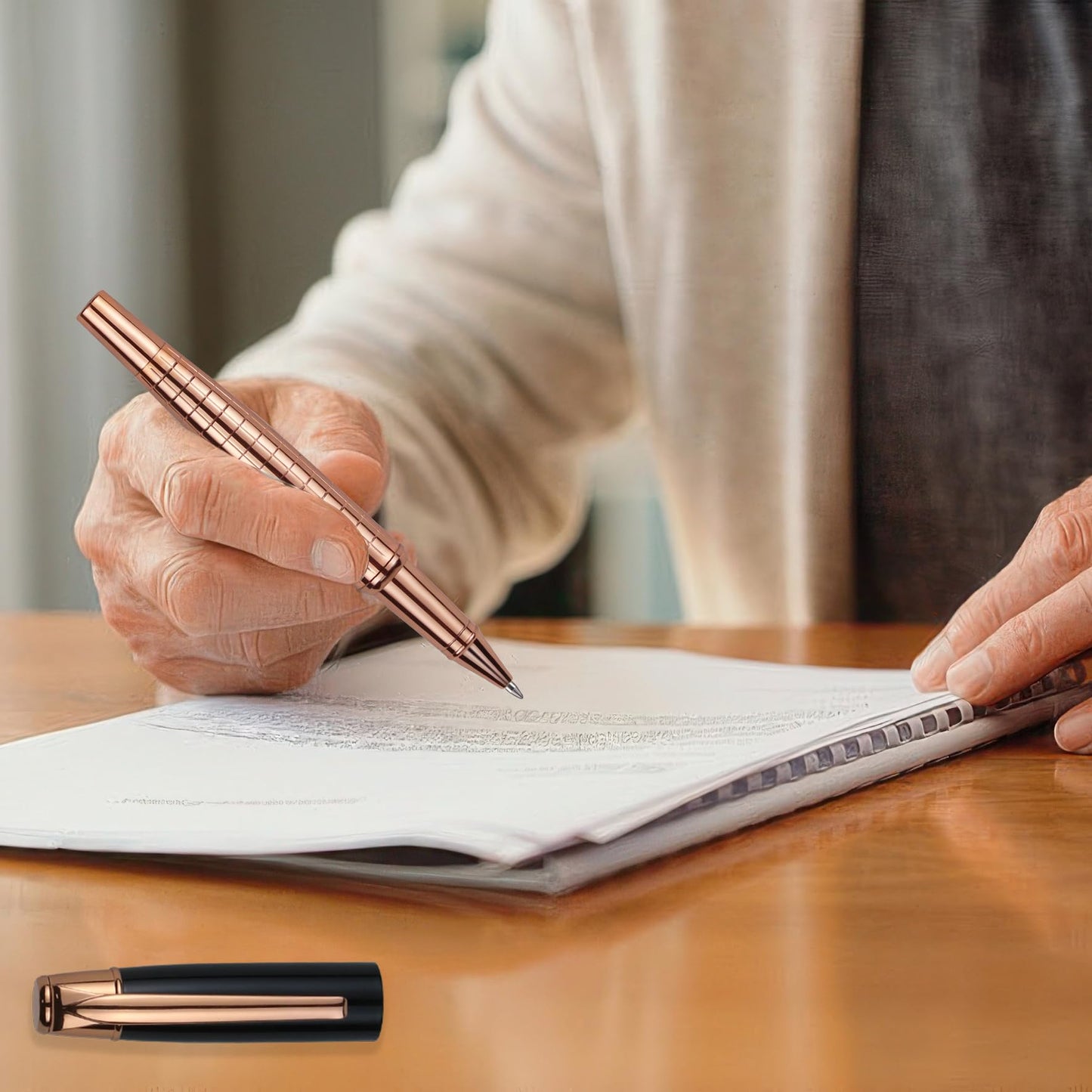 DSKPRTE Luxury Ballpoint Pen with Gift Box&Extra Black Ink Refill for Men&Women Professional Exceutive pen office.(RoseGold)