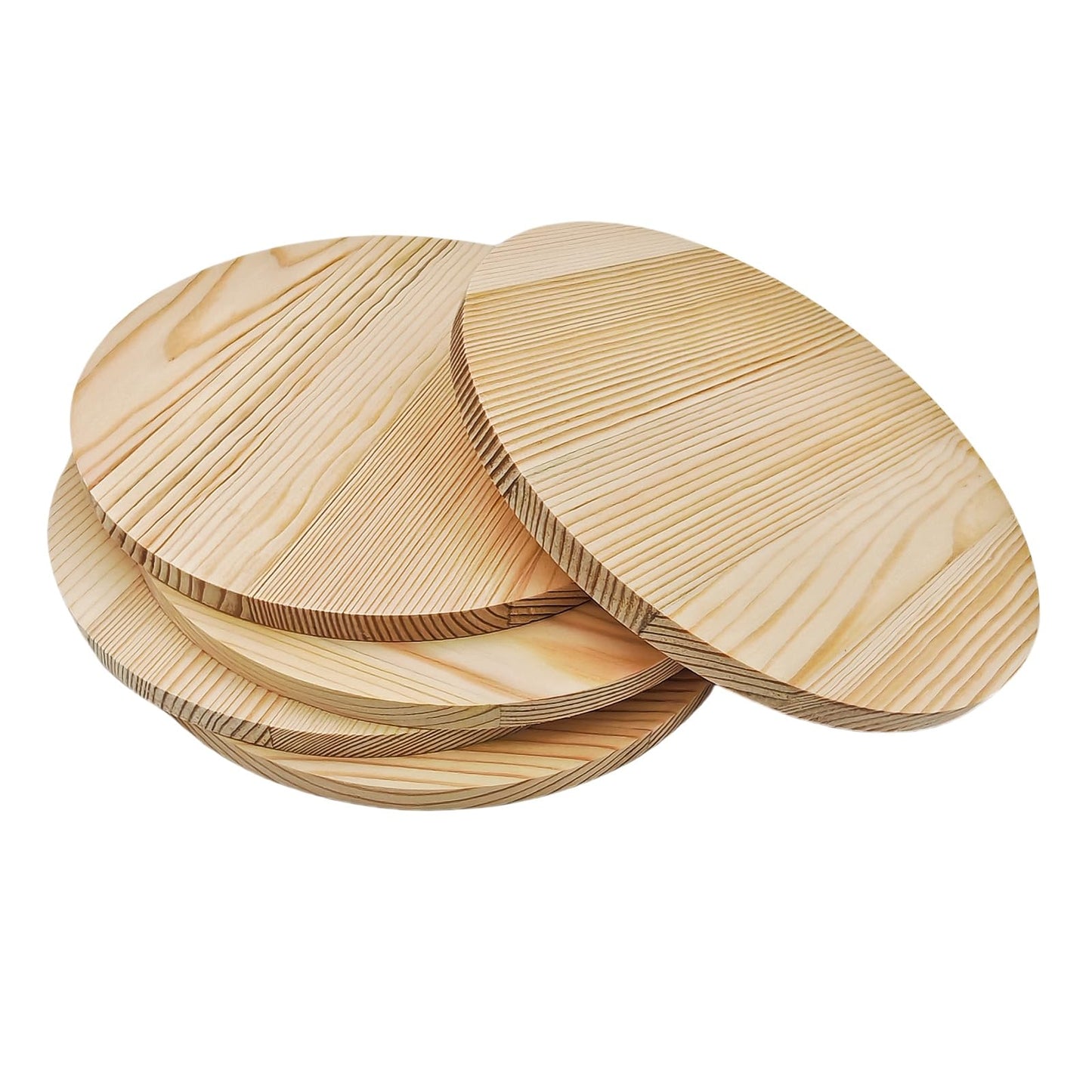 5PCS Pine Circle Plaque, 7.9x0.4in Blank Unfinished Round Wooden Circles Plaques for Craft Projects, Engraving, Wood Burning, Painting