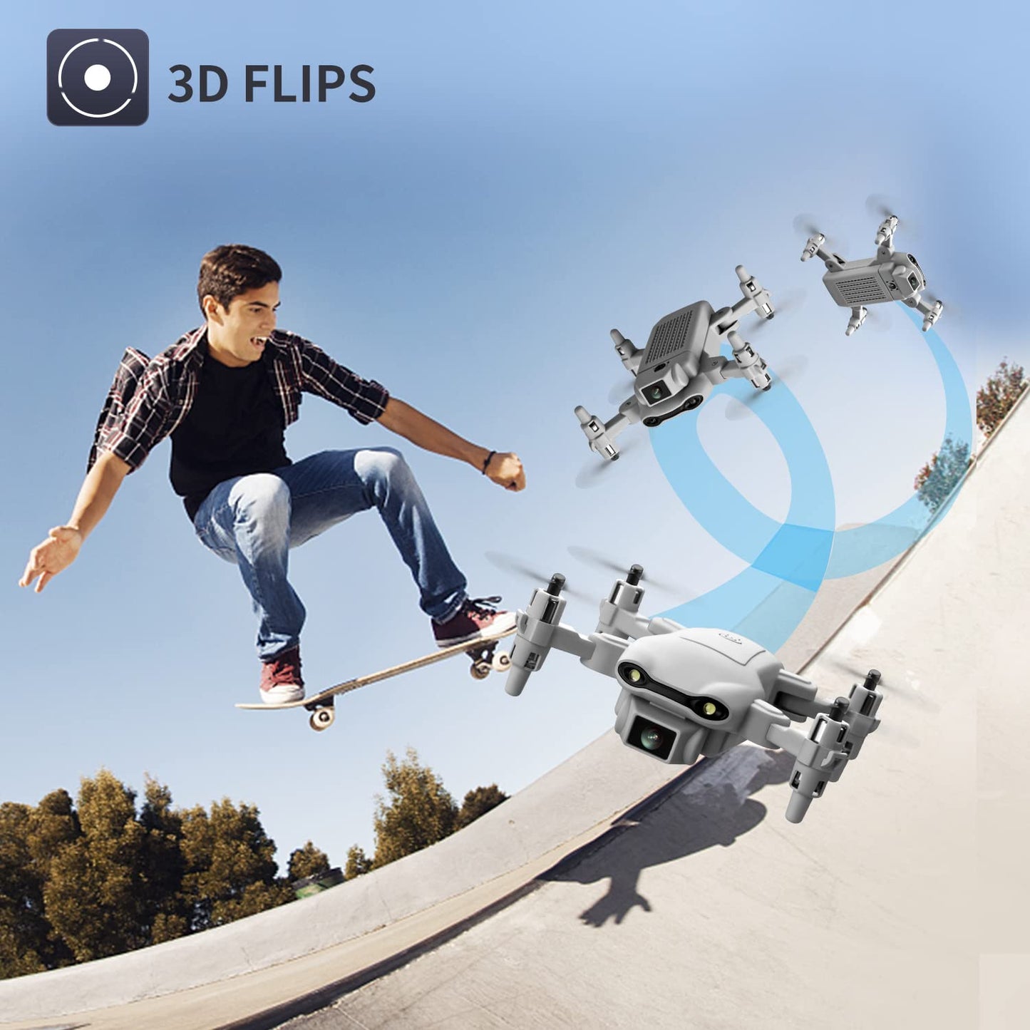 4DV9 Mini Drone with 1080P HD Camera for Kids Live Video RC Quadcopter for Adults Beginners Toys Gifts,Altitude Hold, Waypoints Functions,One Key Start,3D Flips,3 Batteries,Gray