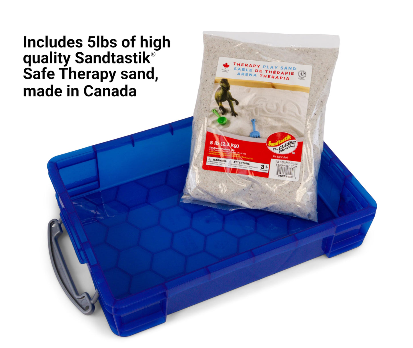 PTS Games Play Therapy Supply Basic Portable Sand Tray Starter Kit with Tray, Sand, and 150+ Miniatures
