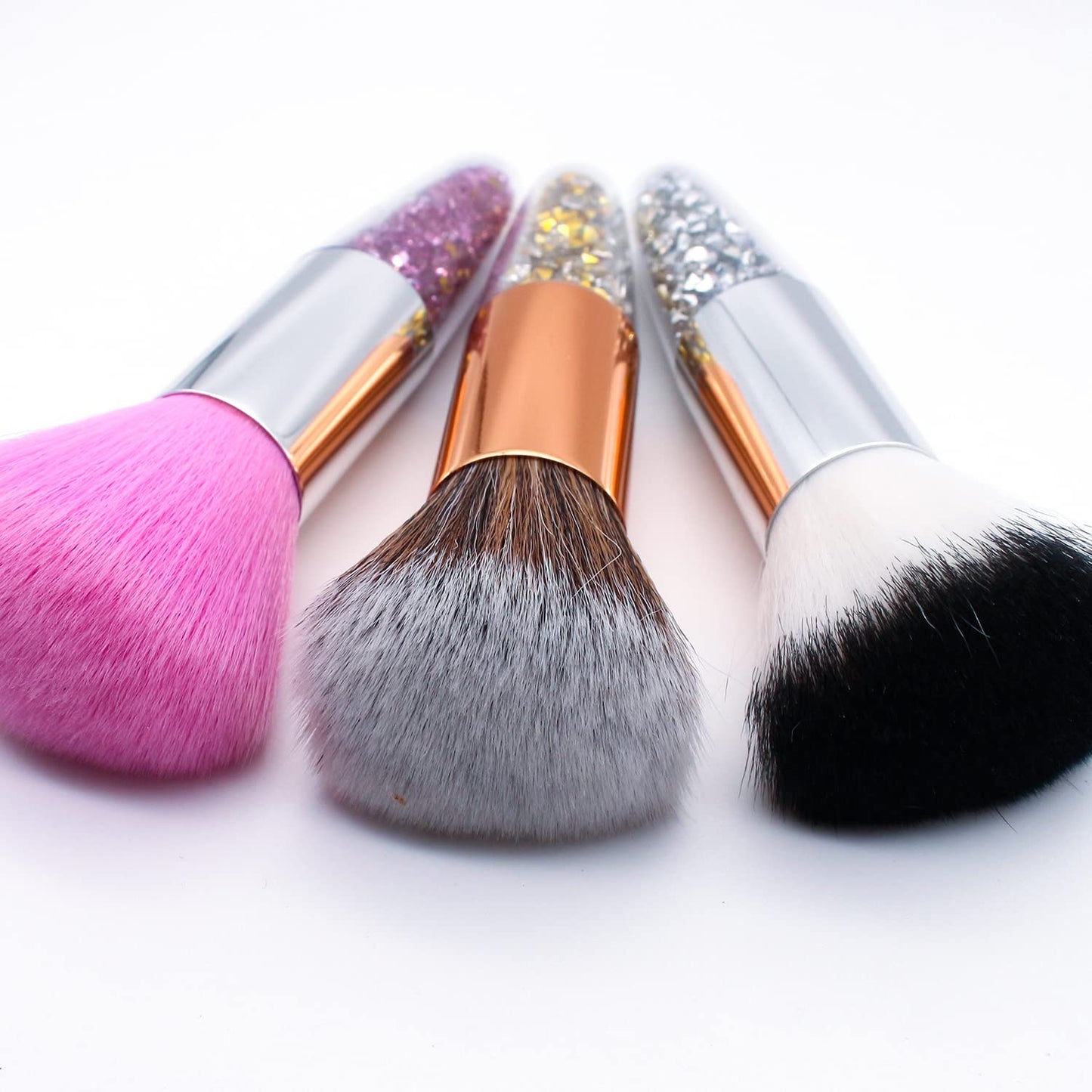 SILPECWEE 3Pcs Nail Dust Brush Soft Nail Art Brushes Cleaner Dipping Powder Makeup Blush Brush Nail Duster Nail Brushes for Cleaning Acrylic Nail Art Tools
