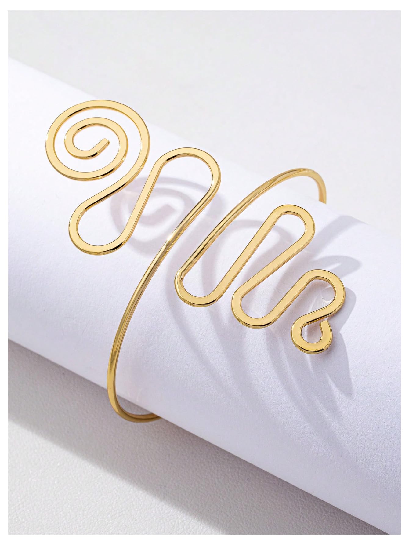 MakeMeChic Beach Gold Arm Cuff Jewelry for Women Bangle Band Armlet Flower Upper Arm Cuff Bracelet Summer Beach Essentials Gold One-Size