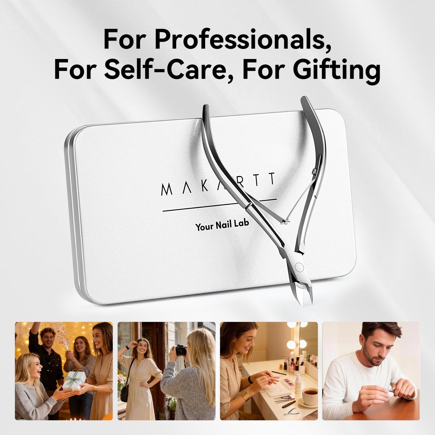 Makartt Professional Cuticle Nipper: 1/2 Jaw Precision Cuticle Trimmer for Beginners & Nail Technicians, 5mm Short Blade, Rust-Resistant Stainless Steel, Salon & Detailed Nail Art Use (Titanium Black)