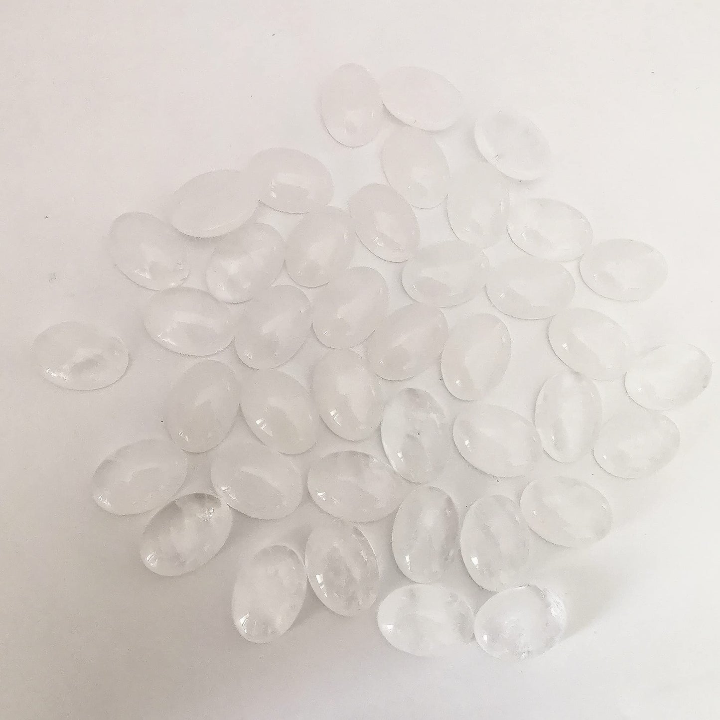 Loveliome 18x13mm Oval Cabochons Flatback Crystal Stone Gemstones Beads for Jewelry Making DIY Pack of 10, Rock Quartz