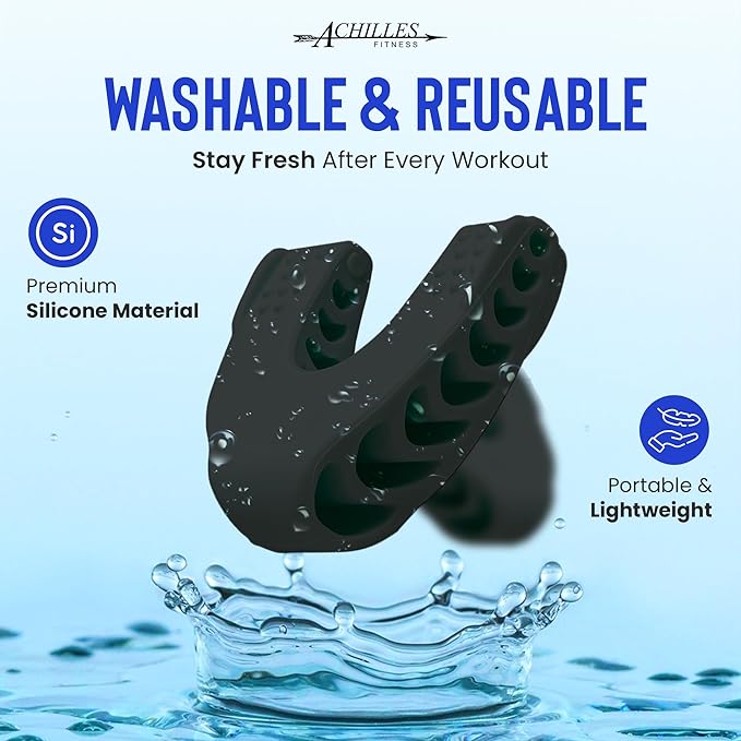 Achilles Fitness Double Chin Reducer Jaw Exerciser – Jawline Sculptor and Face Slimmer for Women and Men – Encourages Jaw Movement and Aids in Natural Jaw Function - Ideal for Mewing Practice