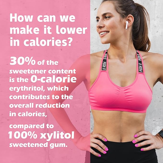 DC24 DAILY CARE Xylitol Chewing Gum with Erythritol, Aspartame Free & Sugar Free Gum for Dry Mouth, Low-Calorie, Sugarless, Watermelon, 60-Piece Pack, 4 Packs