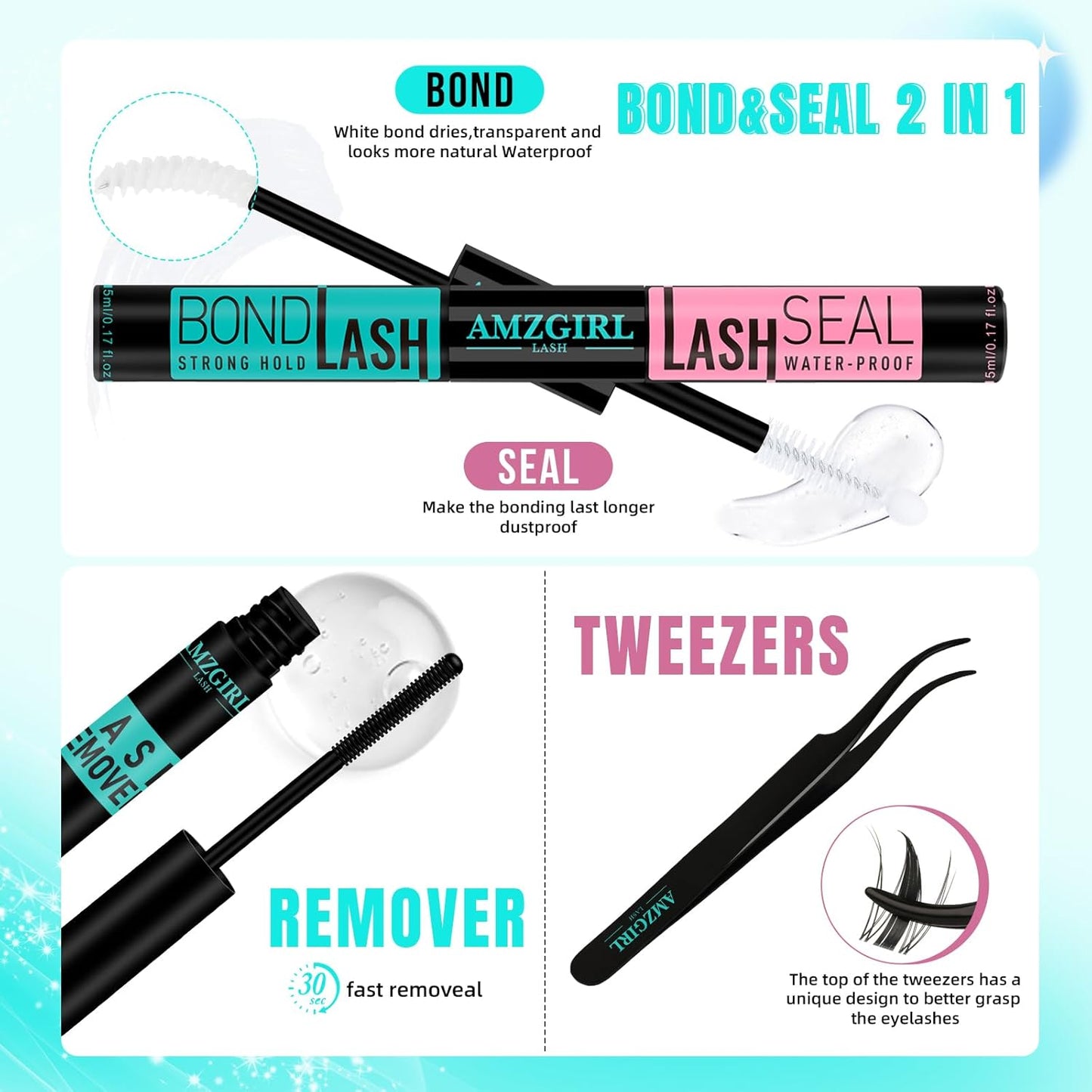 Manga Lash Clusters Kit 144PCS Fairy Eyelash Extension Kit with Lash Bond and Seal, Fake Eyelashes Clusters with Invisible Lashes Band, Lash Glue Remover and Lash Applicators (8-16mm Kit,White Bond)