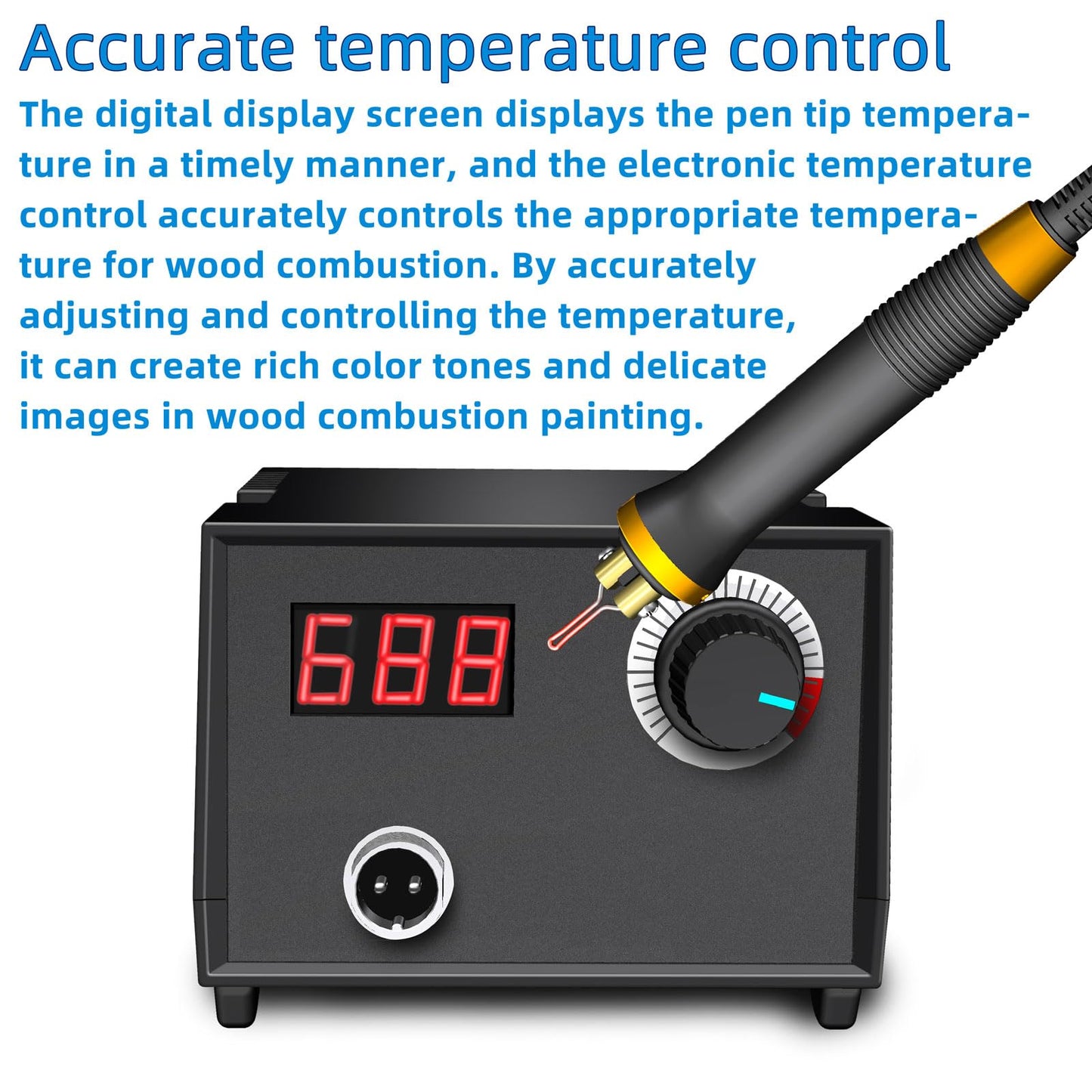 FIRElood Wood Burning Tool,Wood Burning kit Pen 25~750℃,Professional Wood Burning kit,with Digital Thermometer Temperature Adjustable Temperature,1 Wood Burning pens, 30 Wood Burning Pen Tips