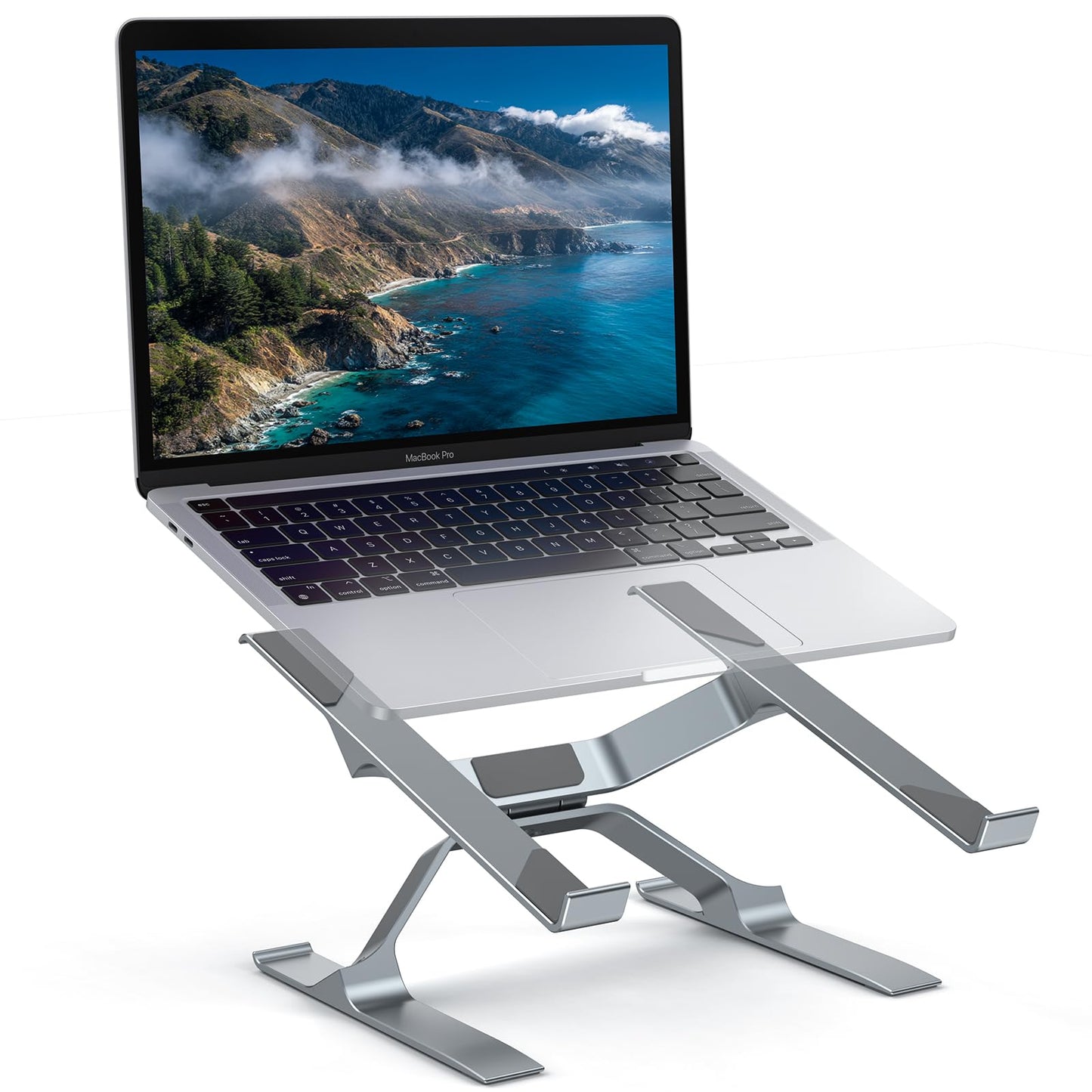 OMOTON More Stable Laptop Stand, Aluminum Adjustable Laptop Holder Stand for Desk, Ergonomic Detachable Notebook Riser Suitable for All Laptops (11-16 inch)