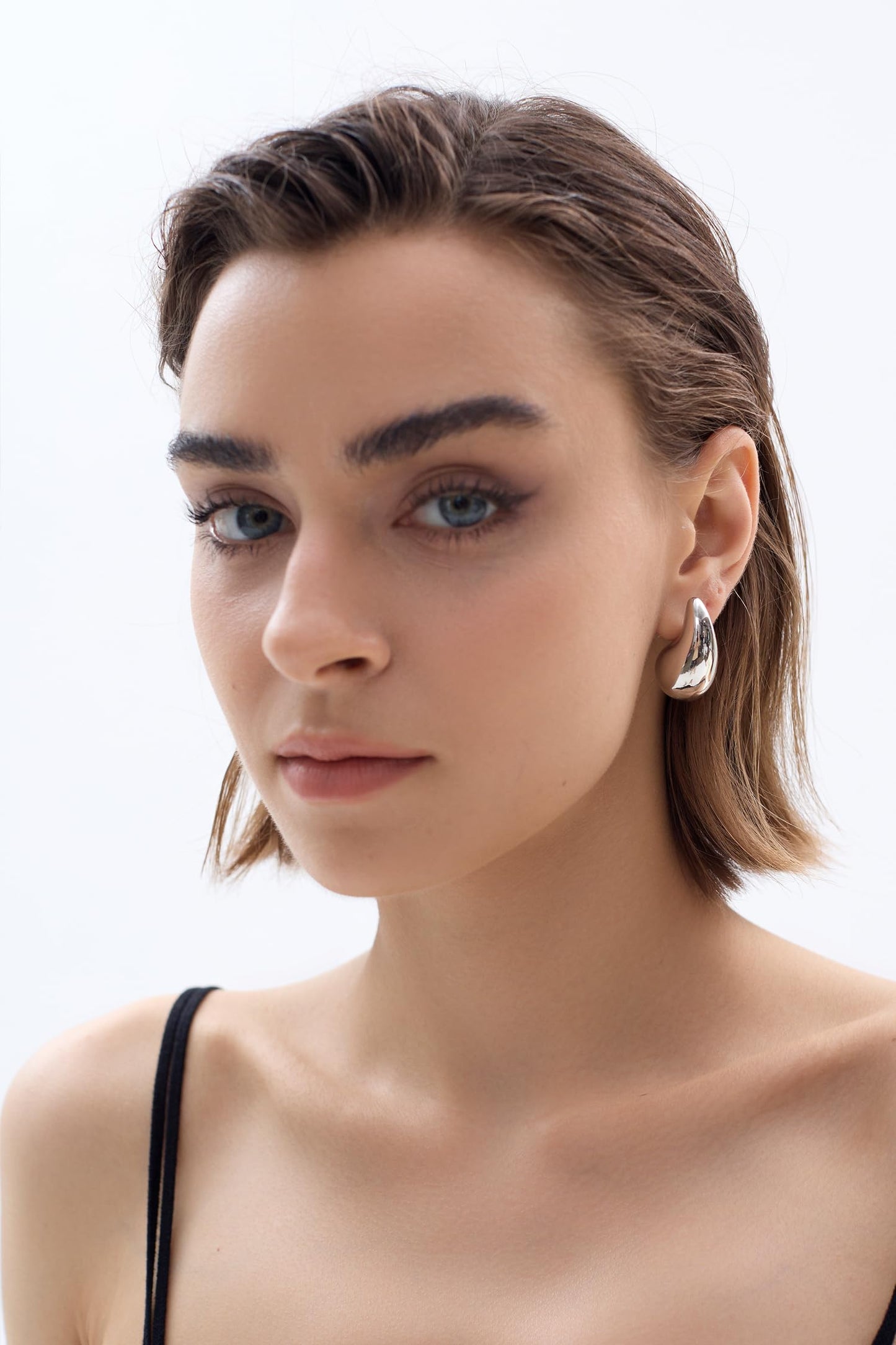 Teardrop Earrings Dupes for Women Gold Chunky Hoop Earring Dangle Earrings Water Drop Hypoallergenic Earring for Women