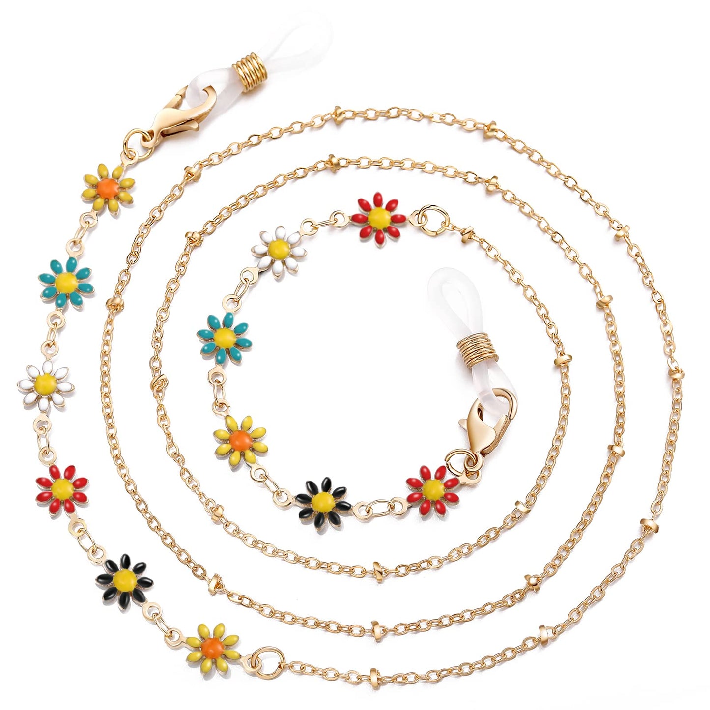humlbird Eyeglass Chain for Women Stylish Mask Lanyard Flower Mask Chain Eye Glasses Holder Strap Multi-Color