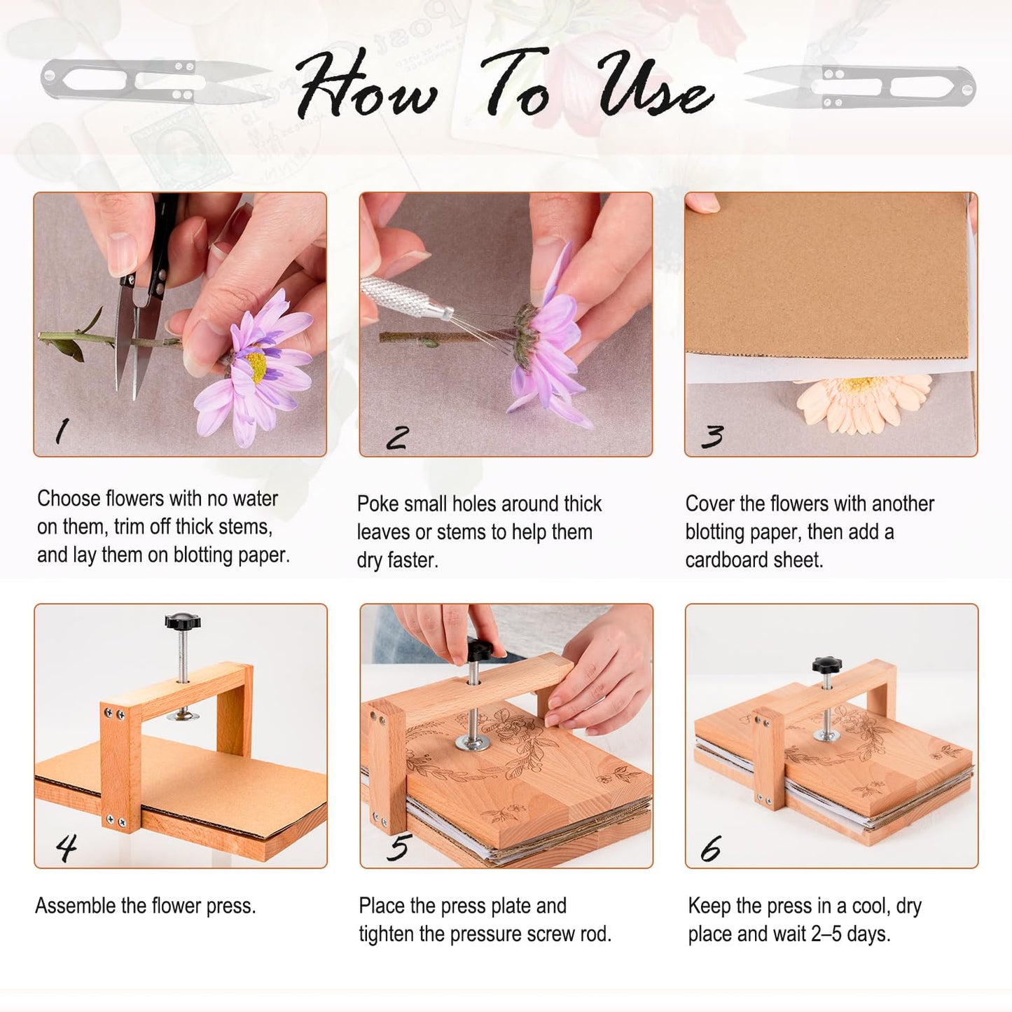 NPBIYOYG Large Flower Press Kit, 8 Layers Wooden Flower Press, Even Pressure for Wedding Bouquet Leaf Pressing DIY Arts and Crafts, Pressed Flowers Preservation for Adults
