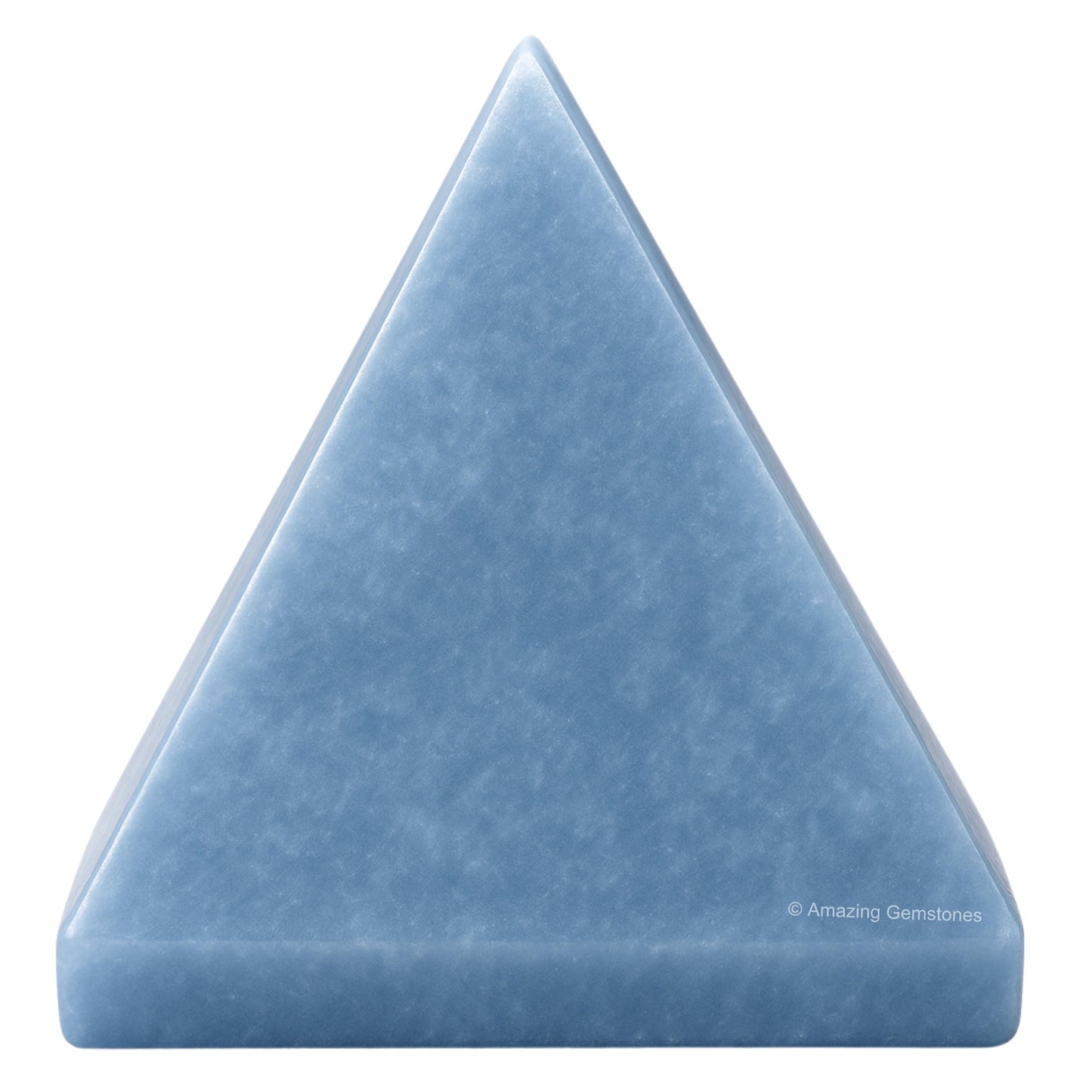 Amazing Gemstone Angelite Pyramid Crystal Healing Stones - 2" Great Pyramid Figurine of Natural Stone Pyramid for Meditation, Reiki, Chakra Balancing and Crystal Pyramids Grid