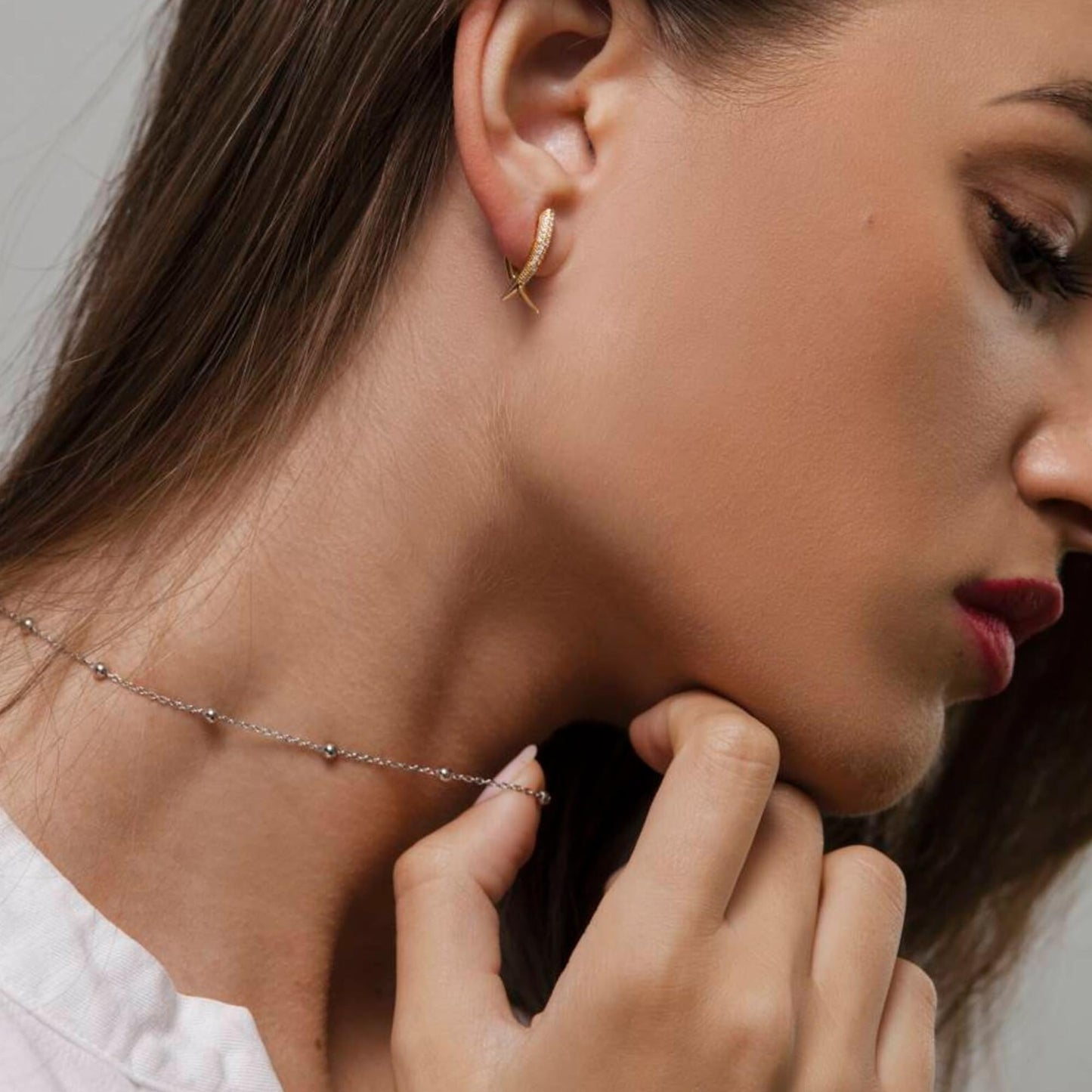 Freekiss Layered Silver Necklaces for Women: Dainty 925 Sterling Silver Herringbone Necklace Tiny Simple Stackable Snake Beaded Link Chain for Women Silver Jewelry Gifts Trendy