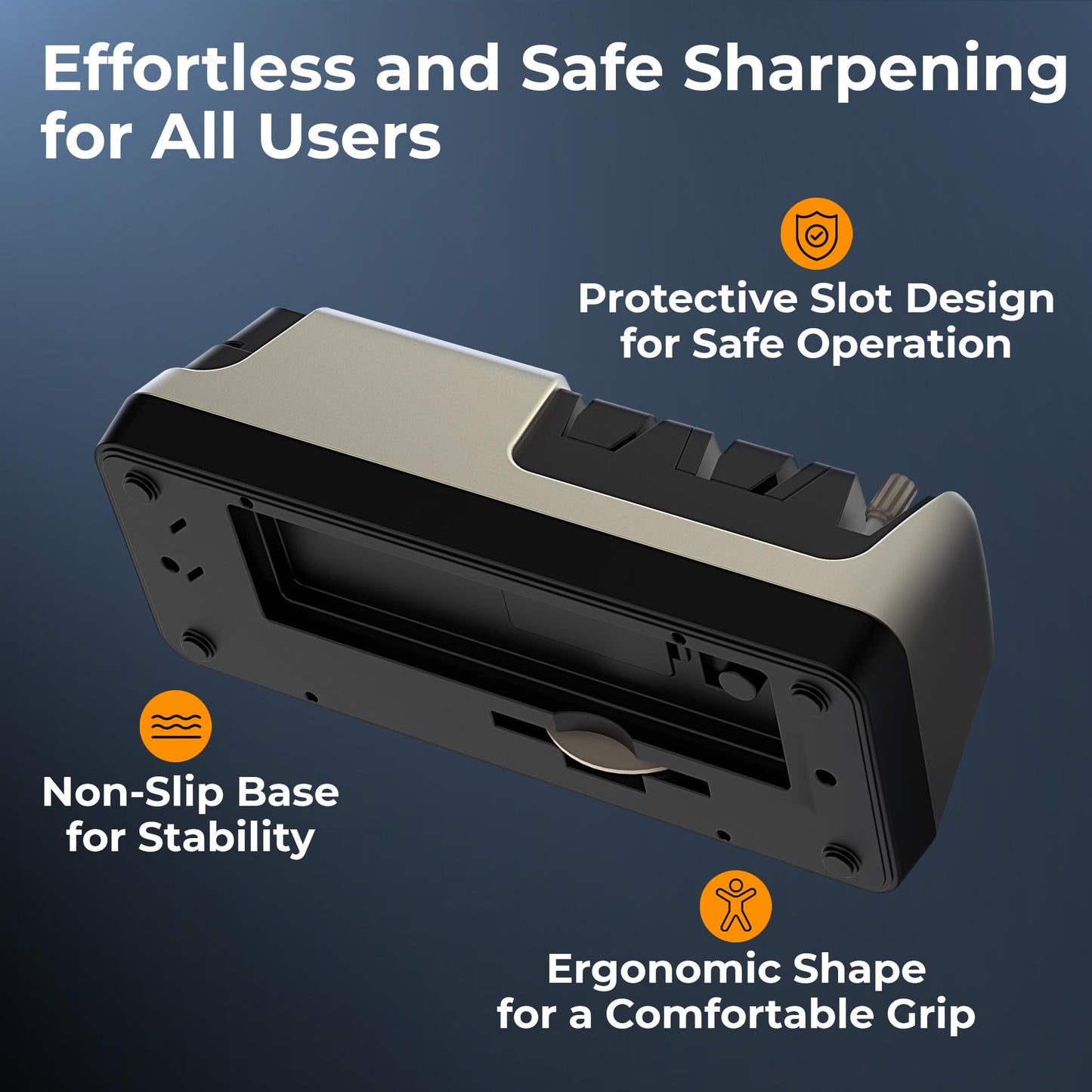 Electric Knife Sharpener for Kitchen Knives, LCD Display, 5-in-1Professional Knife Sharpener with Adjustable Speed, Diamond Wheel & Ceramic Rod, Gold