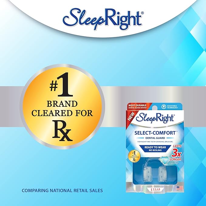 SleepRight Select-Comfort Dental Guard (New Version) - Sleeping Teeth Guard – Mouth Guard to Prevent Teeth Grinding