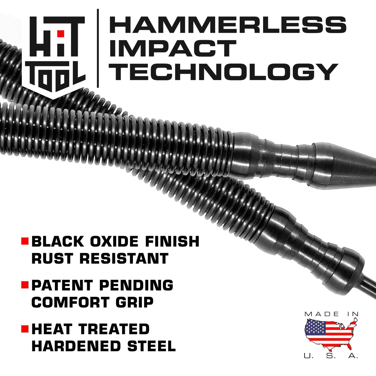 HIT Tool 2/32" (#2) Nail Set and 3/32" (#3) Nail Set Combination Hammerless Spring Punch