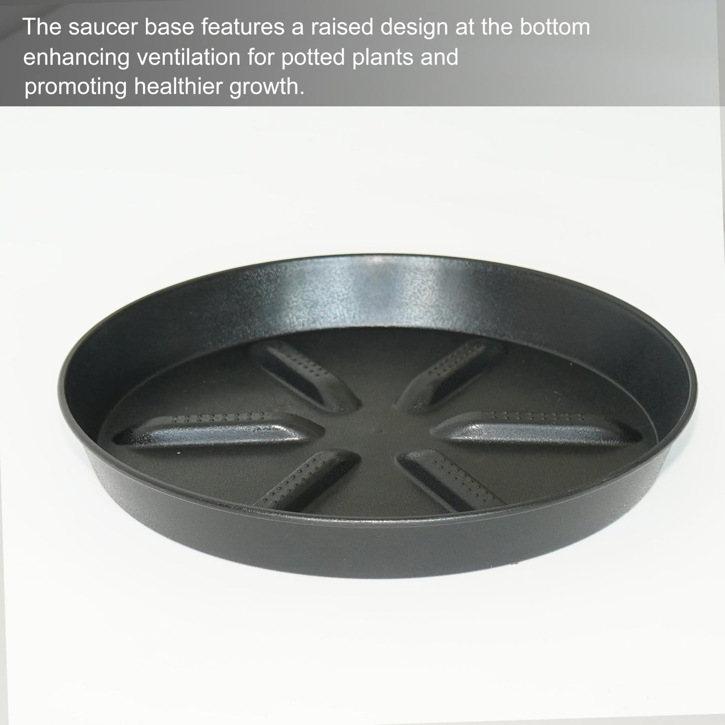 NIMYAU Plant Saucer 10 Inch 4 Pack Thick, Raised Center for Optimal Drainage Plant Saucers, Durable Plastic Drip Tray for Indoor & Outdoor Plants