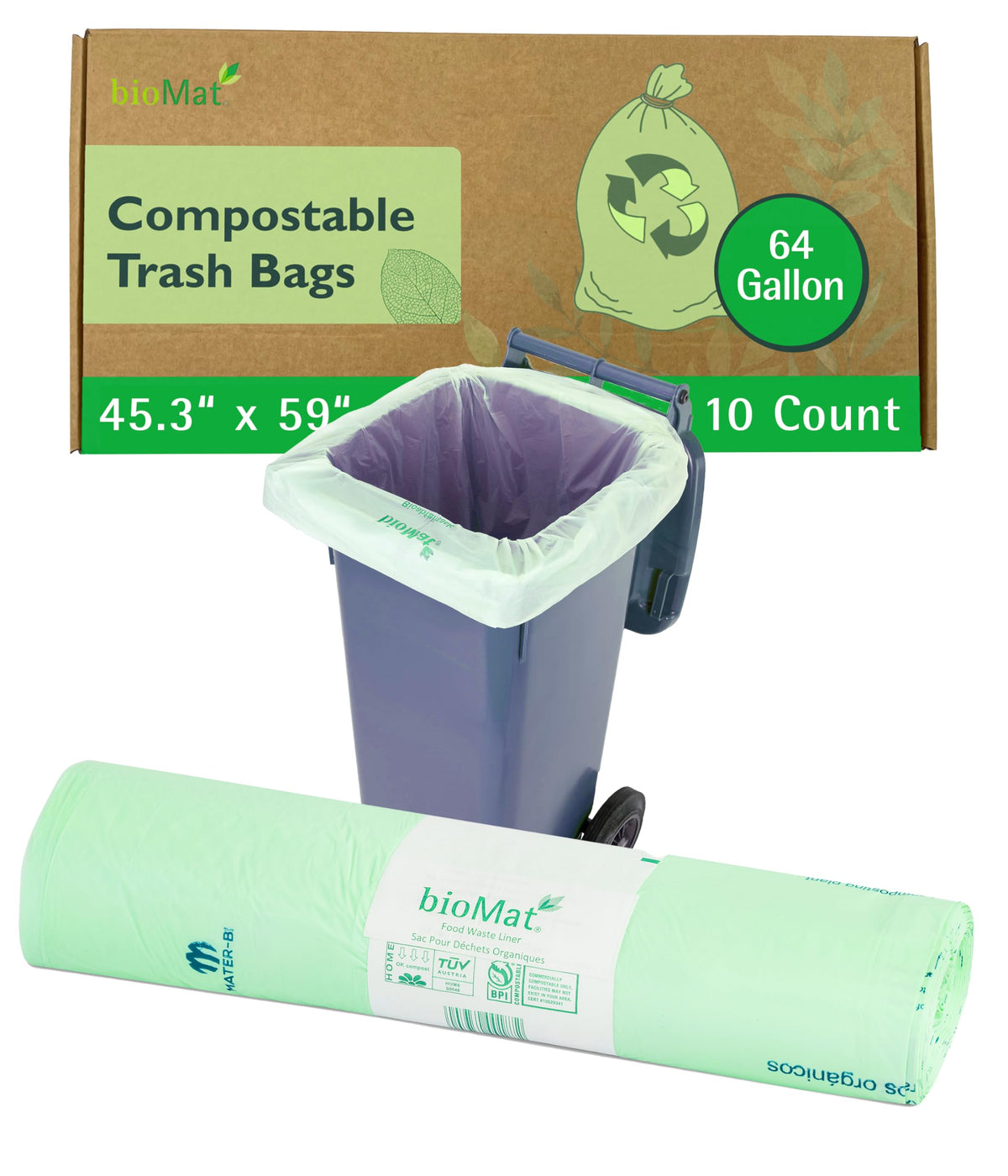 64 Gallon Compostable Food Scrap Bags (10 Count)