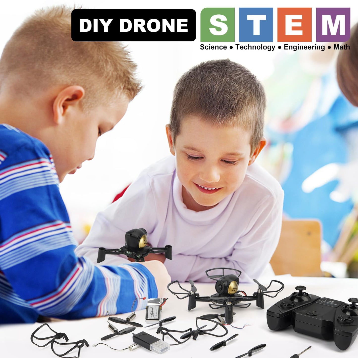 GILOBABY DIY Mini Drone Kit for Kids & Beginners — Build Your Own RC Quadcopter with Altitude Hold, Headless Mode, Indoor/Outdoor STEM Learning & Early Flight Courses, Bulk Educational Orders