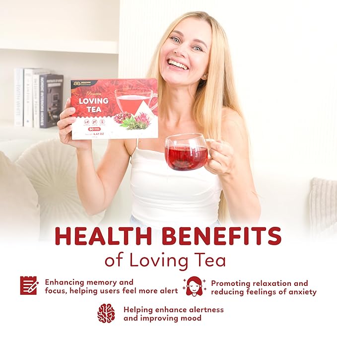 Indochine Blends Loving Tea | Hibiscus Tea Bags | Hibiscus & Organic Rosemary, Black Tea, Rose | Sugar-Free, Caffeine-Free Herbal Tea for Relaxation | 4.4 oz | 50 Corn-Fiber Pyramid Bags