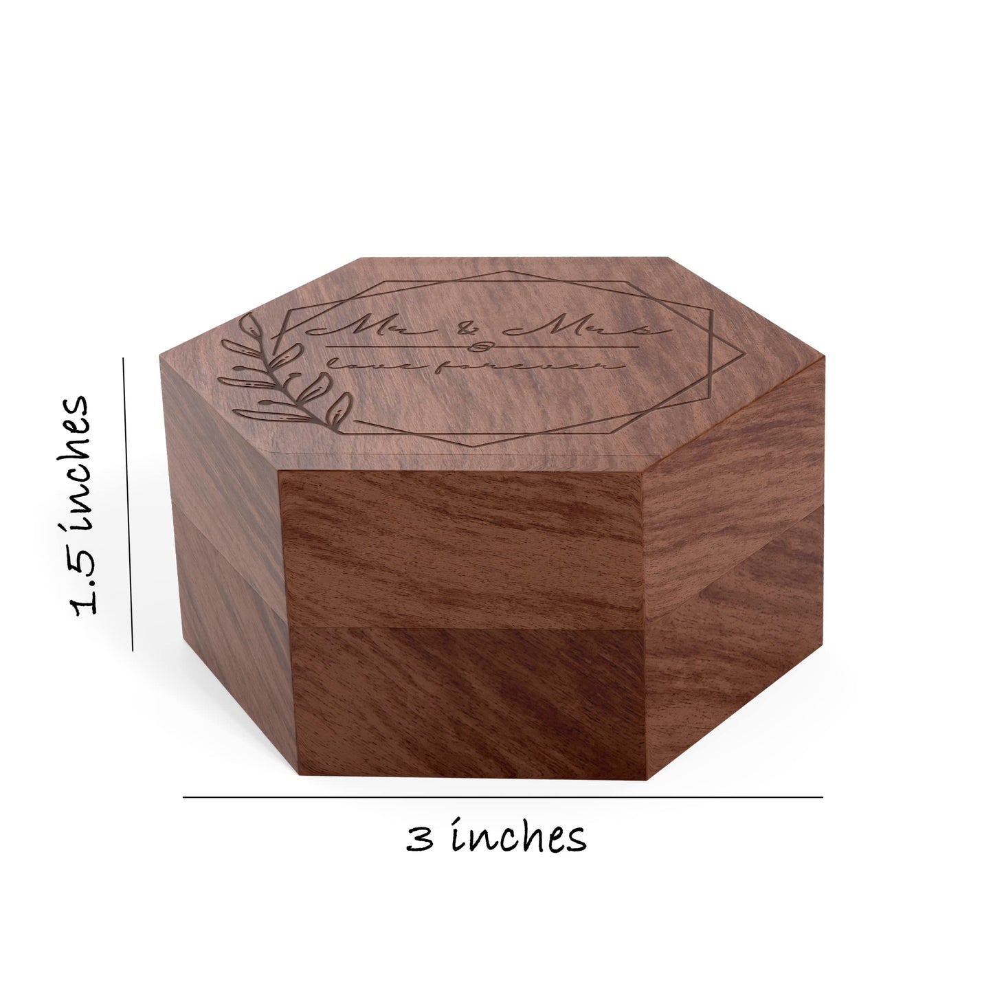 Rustic Wedding Ring Box for Wedding Ceremony Registry 2 Slots | Wooden Ring Holder for Ring Bearer Box & Ring Bearer Pillows | Engagement Ring Box for Proposal, Jewelry Box & Jewelry Organizer Gifts