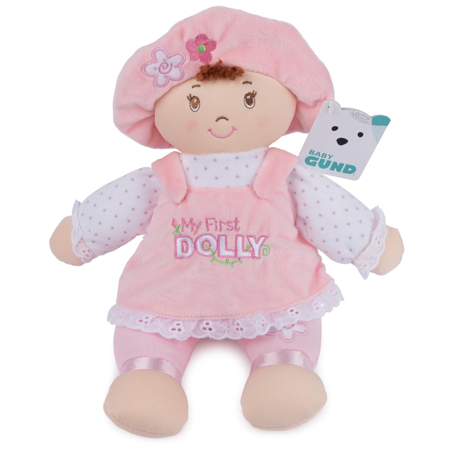 GUND Baby My First Dolly, Plush Doll for Babies and Toddlers, Pink/White, 13”