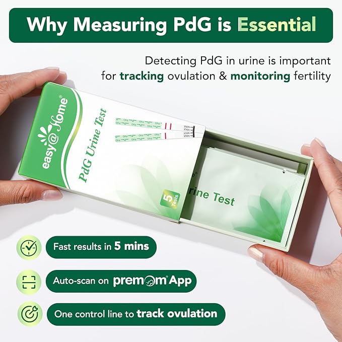 Easy@Home 5 PdG Urine Tests + 10 FSH Menopause Test to Track Ovulation