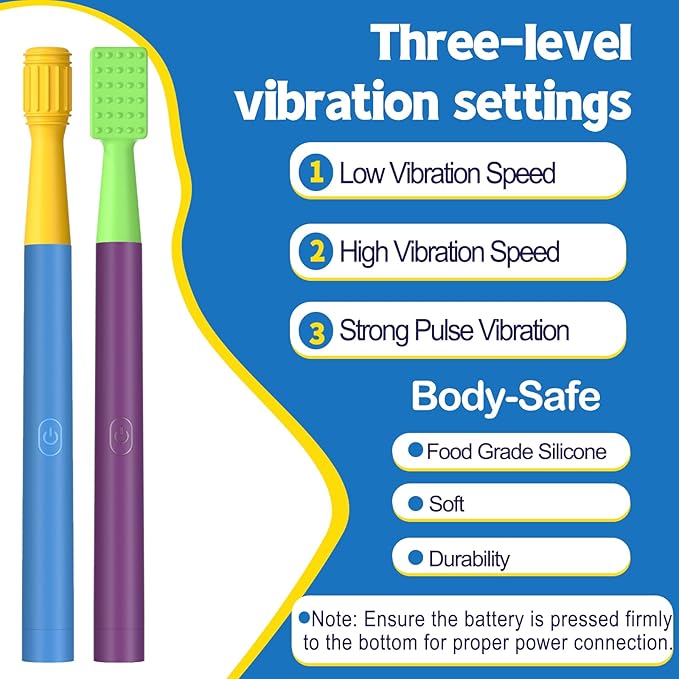 Oral Sensory Stimulation Kit with 6 Soft Textured Heads for Speech Therapy & Feeding Support, Muscle Strength & Phonation Improvement - Double