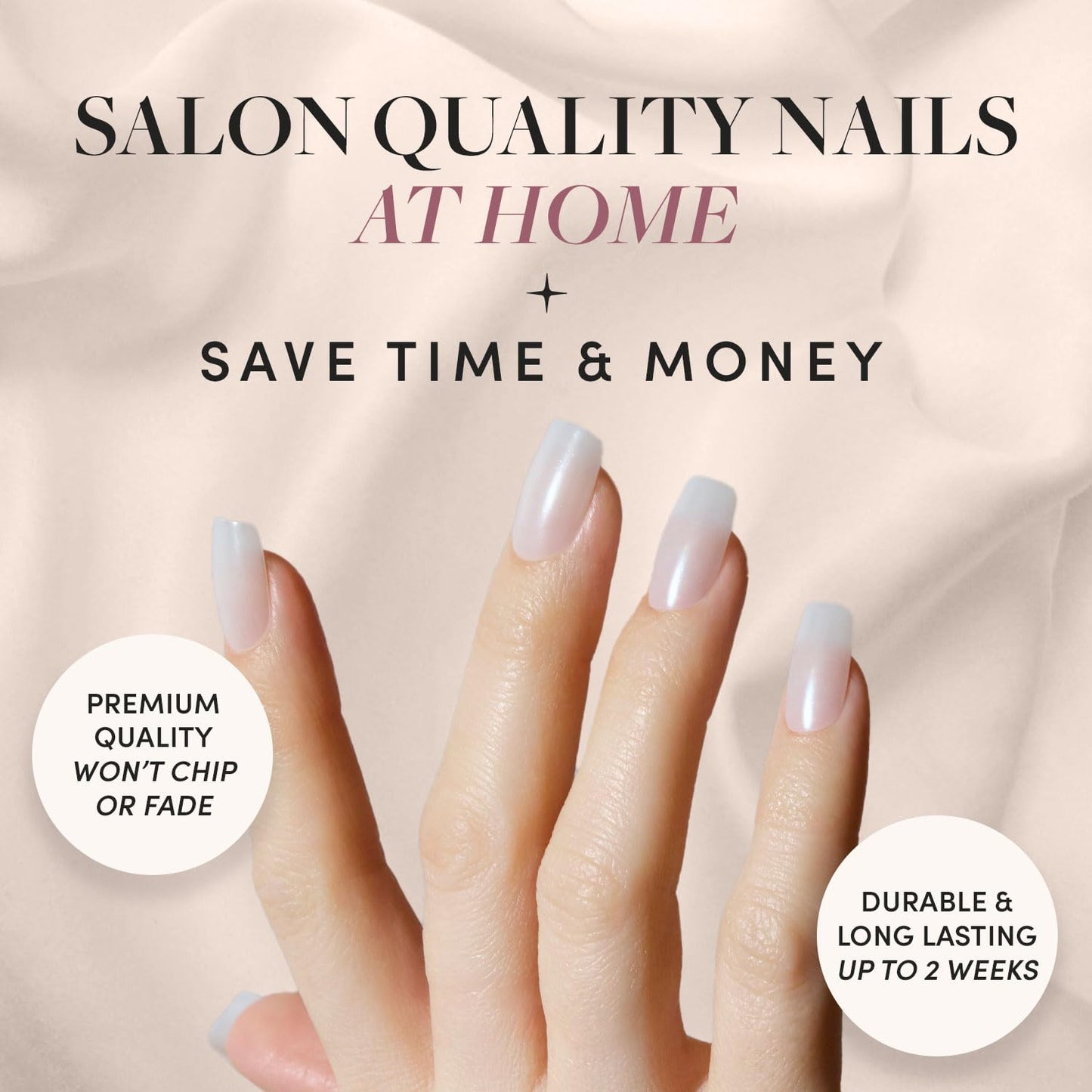Glamnetic Press-On Nails Bundle - Bailey, Hailey & Confetti | Medium Square Fake Nails, Sheer White Glazed | Glazed Short Almond False Nails | Glossy Short Almond Pastel French Tips
