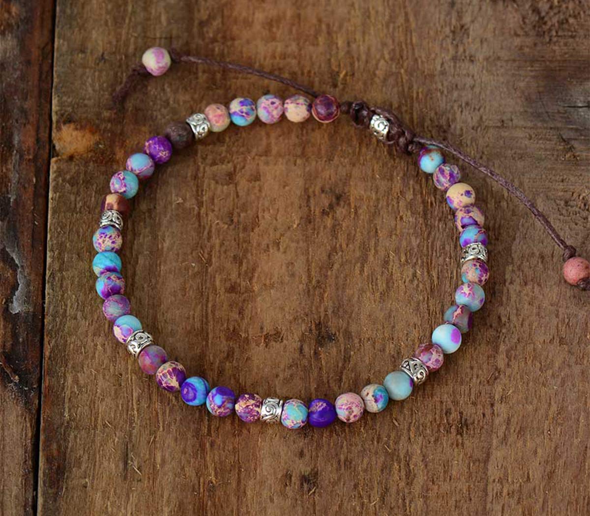 ZOSOJONA Boho Wrap Bracelet for Women, Handmade Natural Imperial Jasper Multi-Layer Stone Beaded Bracelet, Bohemian Healing Crystal Stone Jewelry Gifts