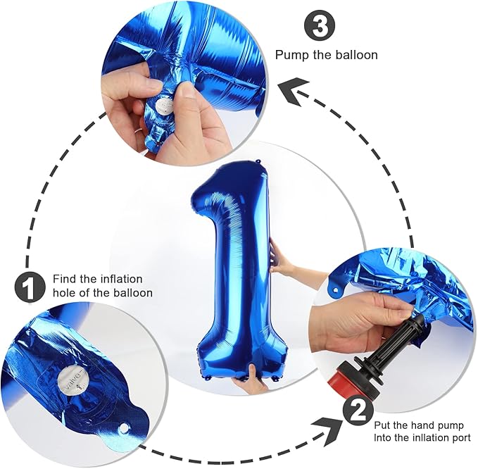 6 Balloon Number 40 Inch, 6 7 Birthday Decorations, 6 Year Old Birthday Balloon for Boy Girl, Navy Blue 16 26 60 65 Numbers Balloons Birthday Party