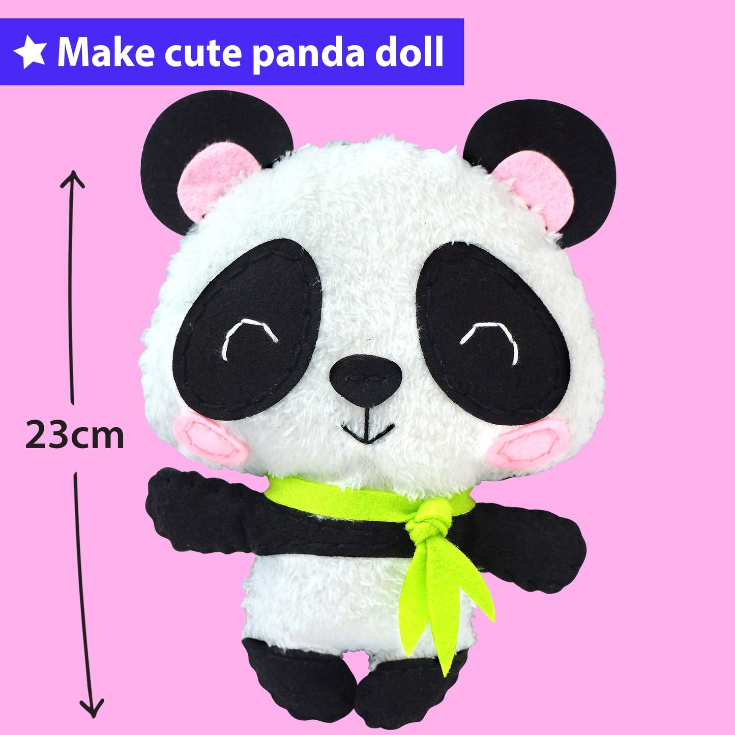 KRAFUN My First Sewing Kit for Kids Ages 6-10 Beginners | Learn to Sew Panda Stuffed Animal | Premium Thick Felt | Craft Gift for Girls & Boys