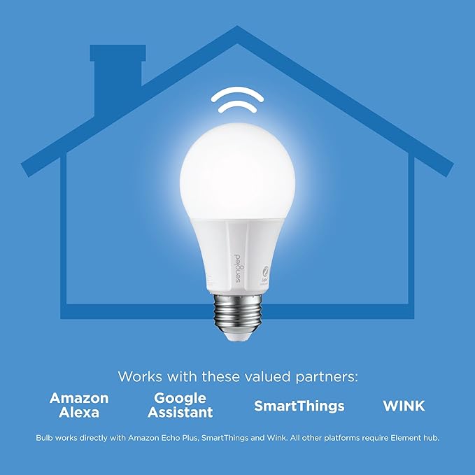 Sengled Zigbee Smart Bulb, Smart Hub Required, Works with SmartThings and Echo with built-in Hub, Voice Control with Alexa and Google Home, Daylight 60W Equivalent A19 Alexa Light Bulb, 1 Pack