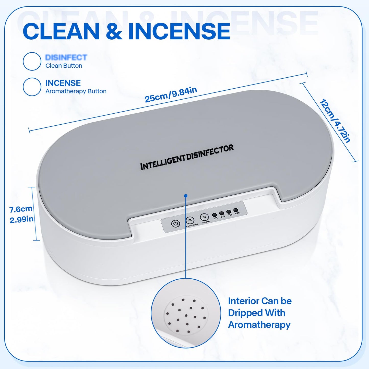 Nail Tool Sterilizers Box, Blue Light Cleaning Nail Sterilizer Machine, Convenient & Efficient Health Protection For Manicure & Beauty Salon Tools, Jewelry, Glasses, Phone