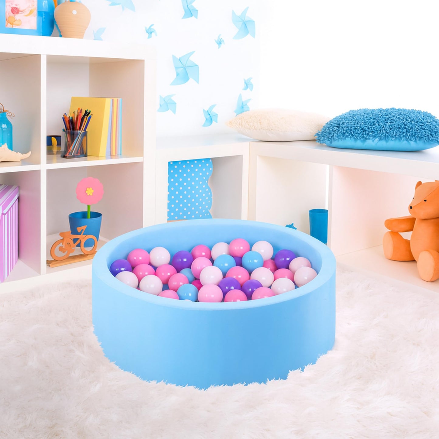 MW SPORTS Play Balls for Ball Pit, Plastic Crush Proof, Phthalate & BPA Free, Pastel Colors. (1000 Balls)