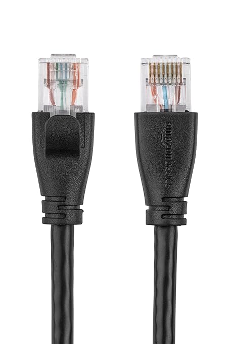 Amazon Basics RJ45 Cat-6 Ethernet Patch Internet Cable - 5 Foot (1.5 Meters), 16 Pack of 10, 160 Count Total, Black