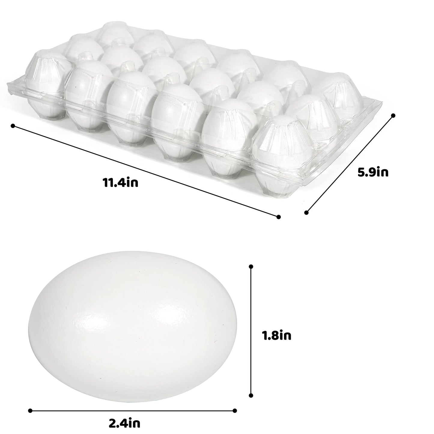 JOYIN 36 Pcs Easter White Wooden Egg, Fake Eggs Plain Decorating for DIY Paint Your Own Egg Decor, Easter Craft, Basket Stuffers, School Activities Supplies