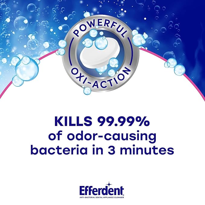 Efferdent Denture Cleanser Tablets, Complete Clean, Cleanser for Retainer and Dental Appliances, 44 Count, (Pack of 8)