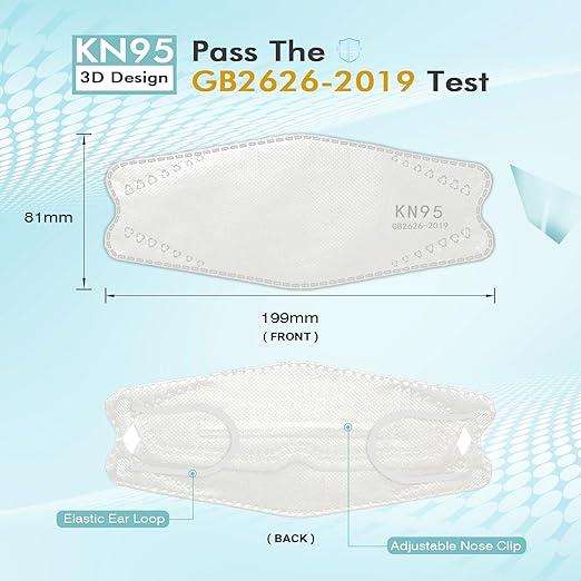 LEMENT KN95 Face Masks 50 Pack,Breathable Comfortable Disposable KN95 Mask For Adults