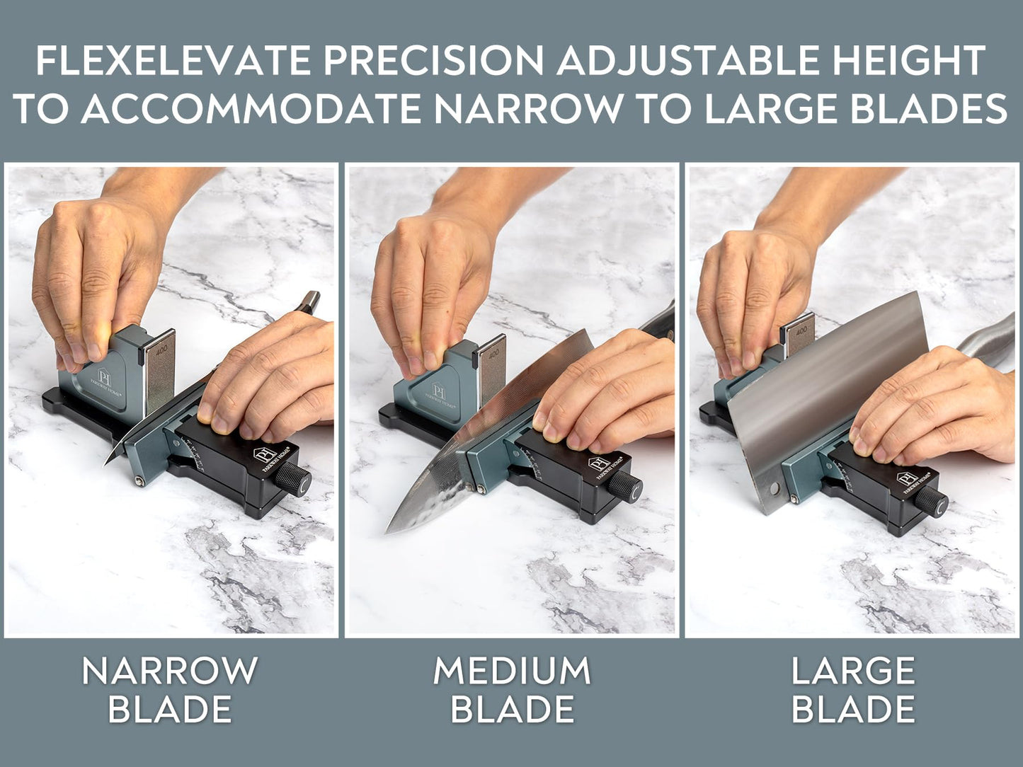 PATENTED ORIGINAL ADJUSTABLE ROLLING KNIFE SHARPENER KIT: Adjustable Height, 10° to 40° for 30 Angle Options, Removeable Diamond Plates with Travel Case - Kitchen Knife Sharpener