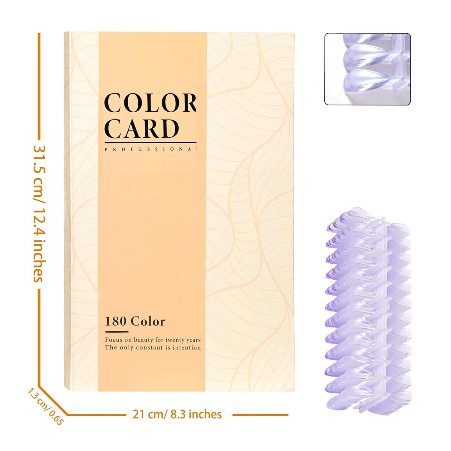 Acycoin2A 180 Nail Color Display Book Chart with 240 Nail Tips (B Style)