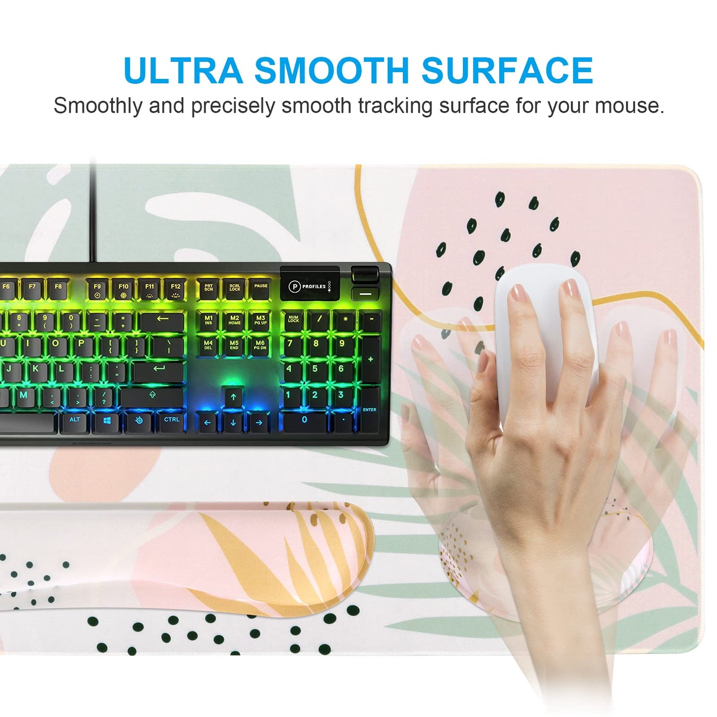 iCasso for MacBook Air 13 Inch Case 2020 2019 2018 Release A2337M1/ A1932/A2179, with Keyboard Mouse Pad Set,Desk Pad + Keyboard Wrist Rest Support+Wrist Rest, Ultra Thick Mousepad Desk Mat, Morandi