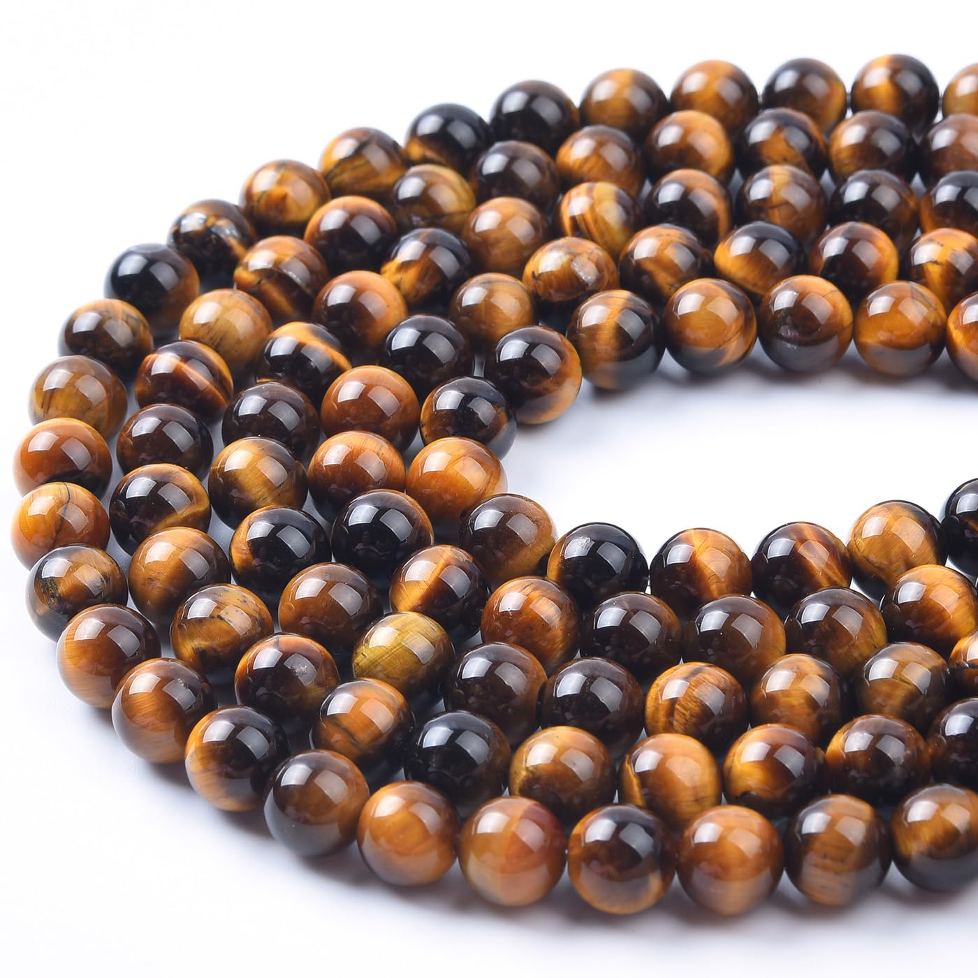 10mm Natural Yellow Tiger Eye Beads Round Gemstone Loose Beads for Jewelry Making (38pcs/Strand)