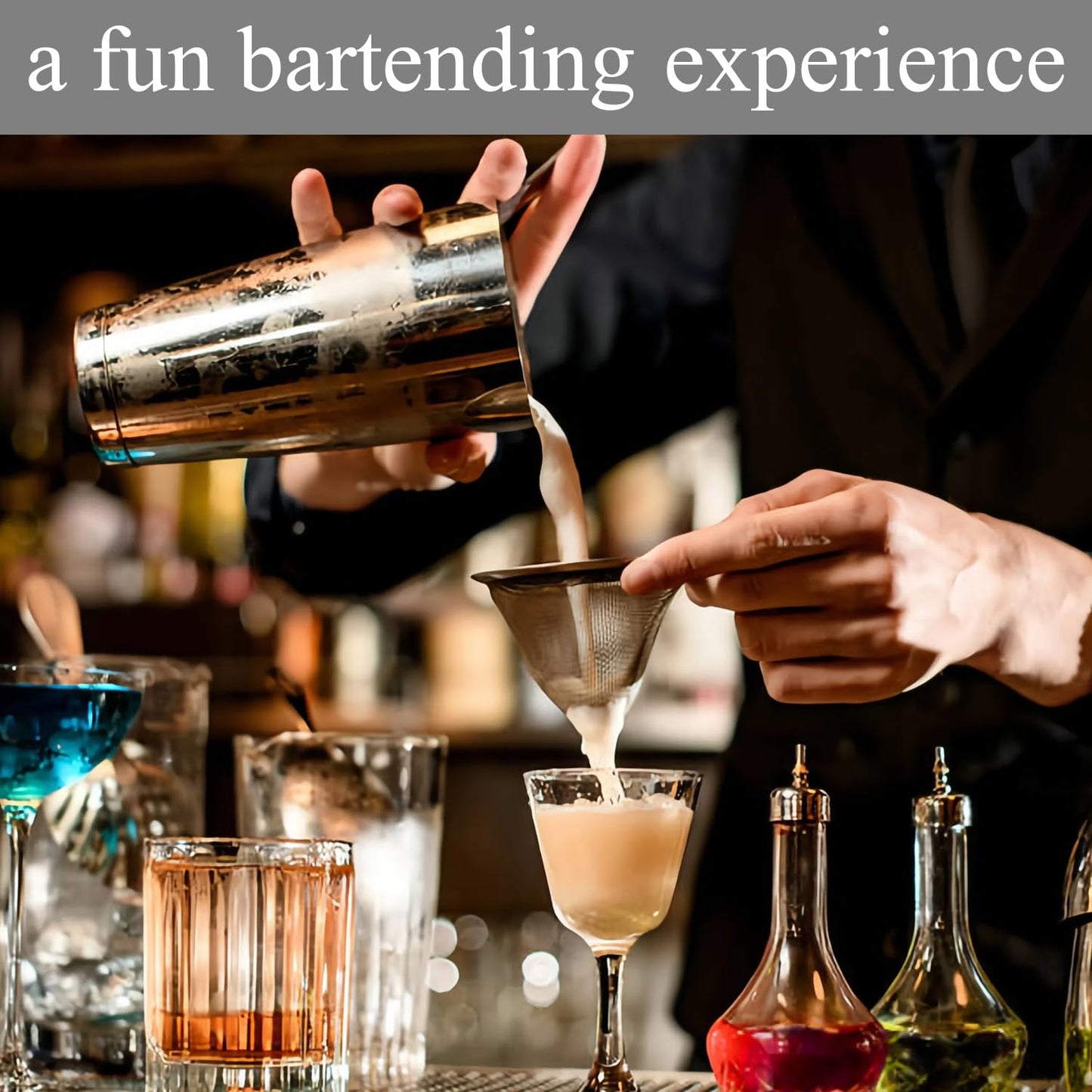 Boston Cocktail Shaker, 18oz & 28oz 2-Piece Tins, Professional Bar Shaker for Bartending, Cocktail Shakers, Essential Bar Tools for Mixing Drinks（Sliver）