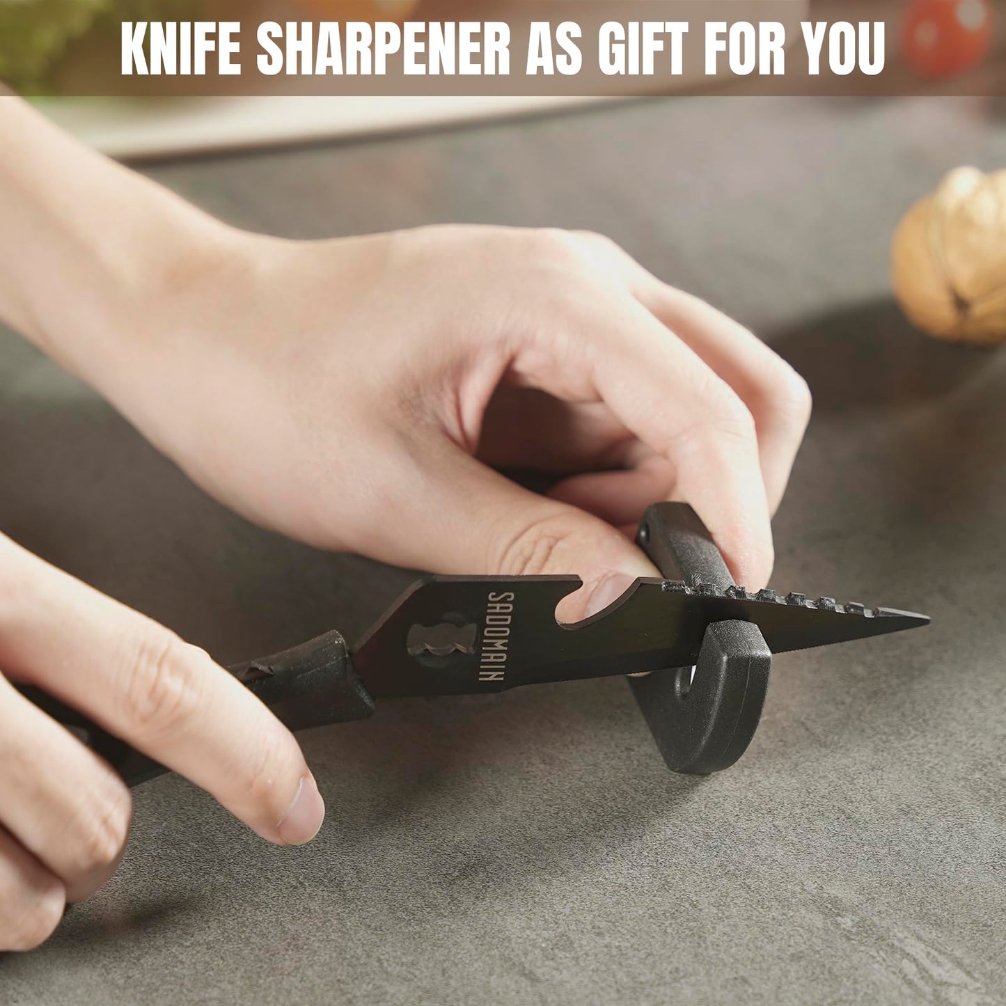 SADOMAIN Kitchen Scissors All Purpose, Extra Sharp Kitchen Shears with Knife Sharpener & Sheath, Solid & Durable Stainless Steel Scissors with ANTI-RUST Black Titanium Plated, Dishwasher Safe - Green