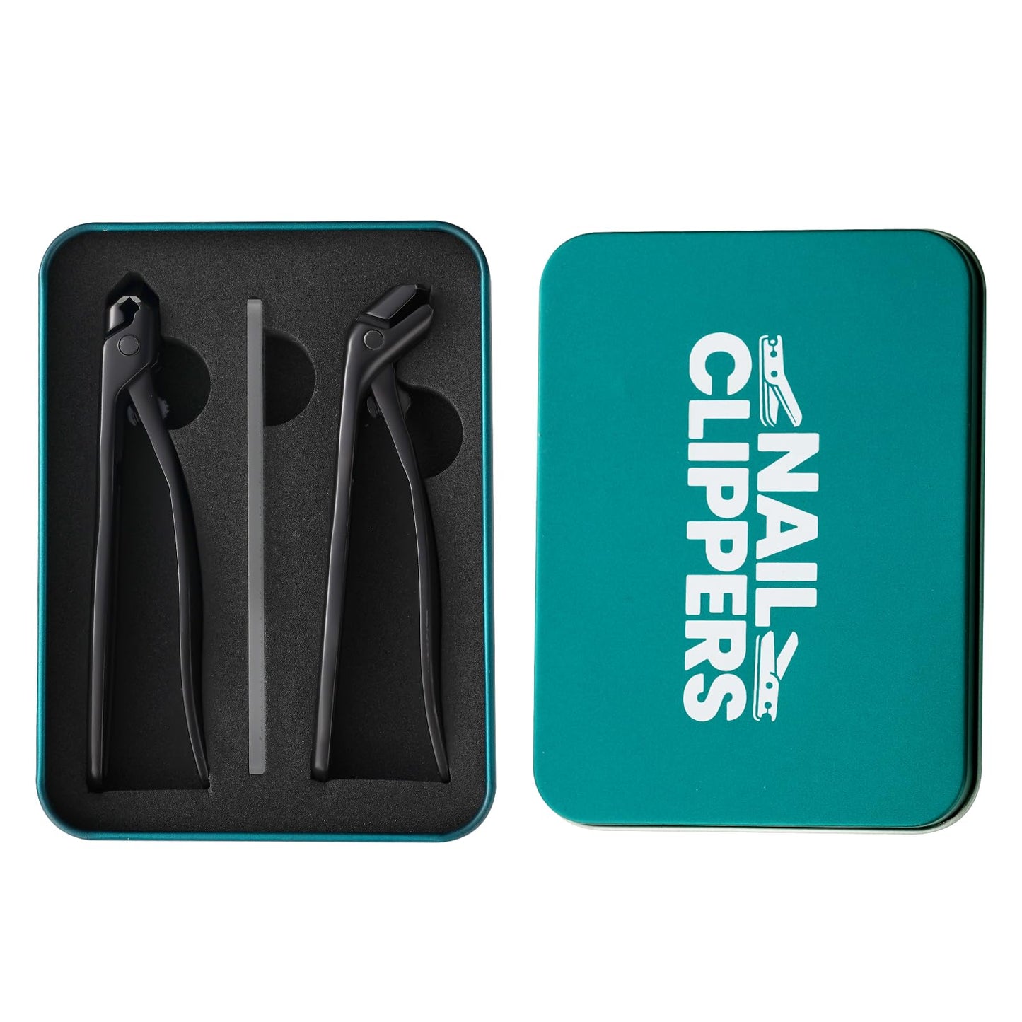 Upgraded ingrown toenail Clippers Set for Thick Nails for Seniors Ergonomic Angled Head and Heavy-Duty Long Handle for Thick Nails, Wide Jaw Nail Cutter with Catcher for Women and Men