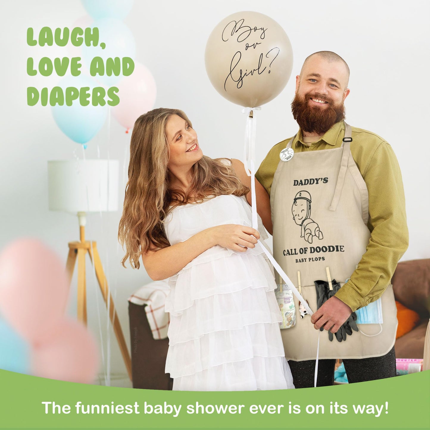 MUNIFICENCE Daddys Call Of Doodie Beige Apron Great Gift for New Dad to be