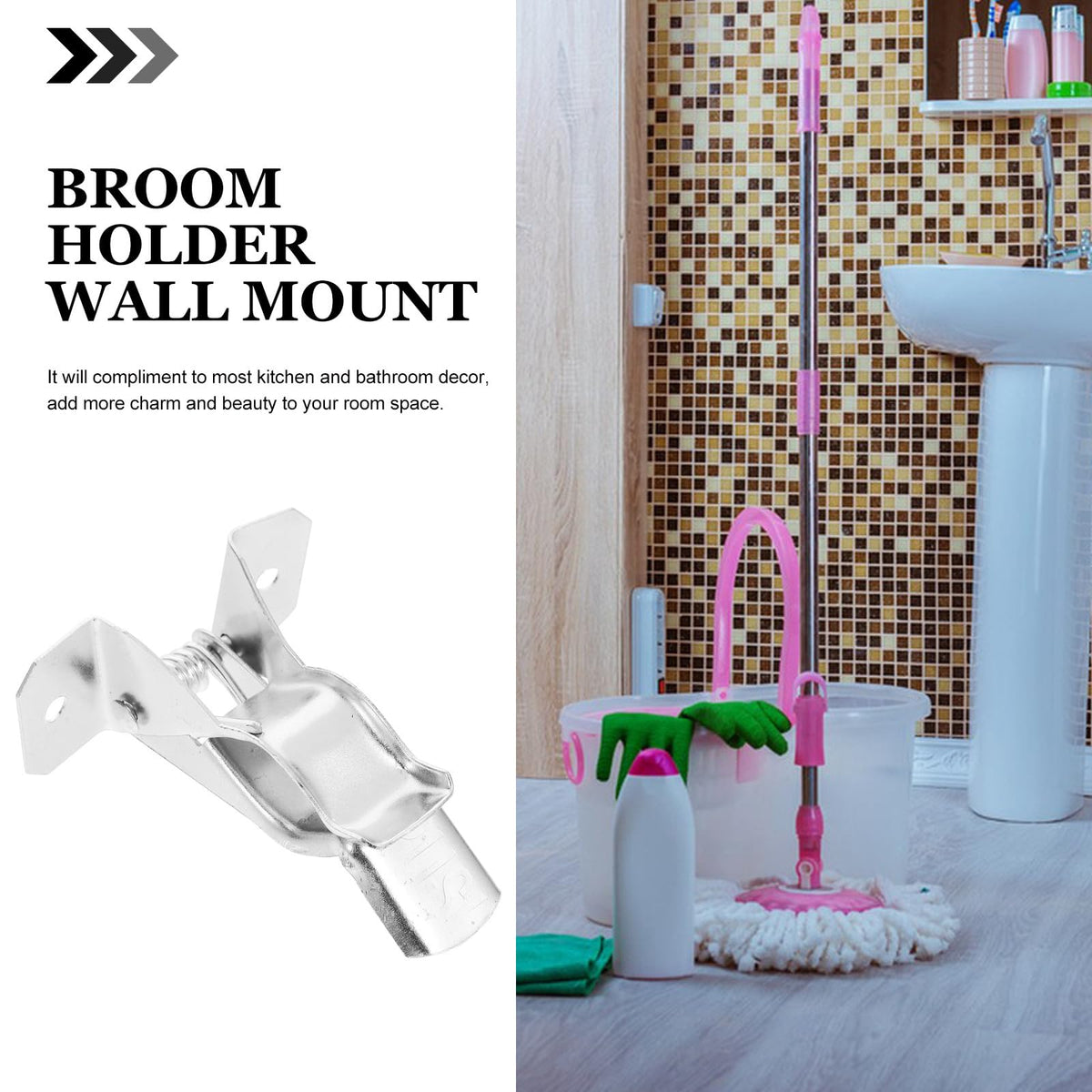 10pcs Wall Mounted Broom Holder and Mop Gripper Clips