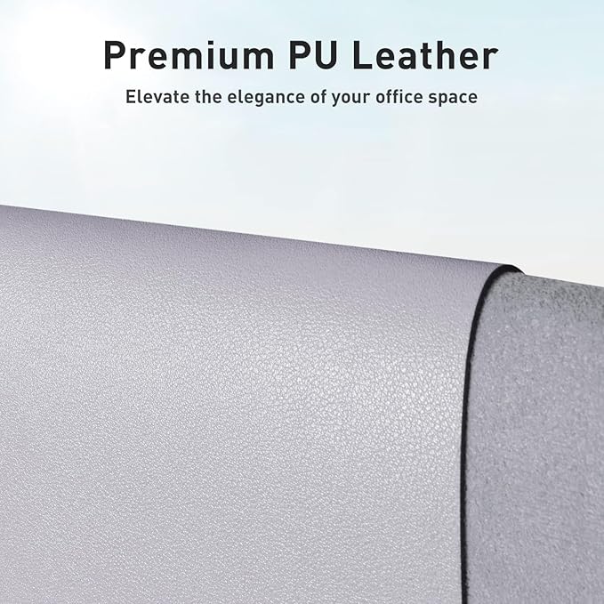 Aothia Large PU Leather Desk Pad Protector - Non-Slip Mouse Pad & Writing Mat for Office/Home, Waterproof, Easy to Clean (23.6" x 13.7", Smoky Lavender)